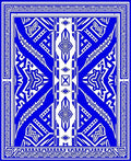 Bold Blue White Geometric Abstract Rug