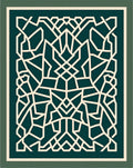 Intricate Teal Cream Geometric Lattice Design Rug