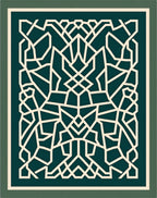 Intricate Teal Cream Geometric Lattice Design Rug