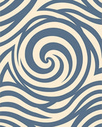 Calm Blue Swirl Patterned Design Rug