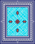Geometric Floral Blue White Rug