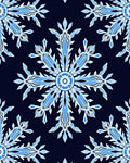 Ice Blue Snowflake Mandala Rug