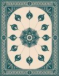 Floral Medallion With Intricate Border Design Rug