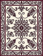 Classic Floral Medallion Border Design Rug