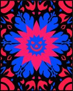 Bold Abstract Floral Face Design Rug