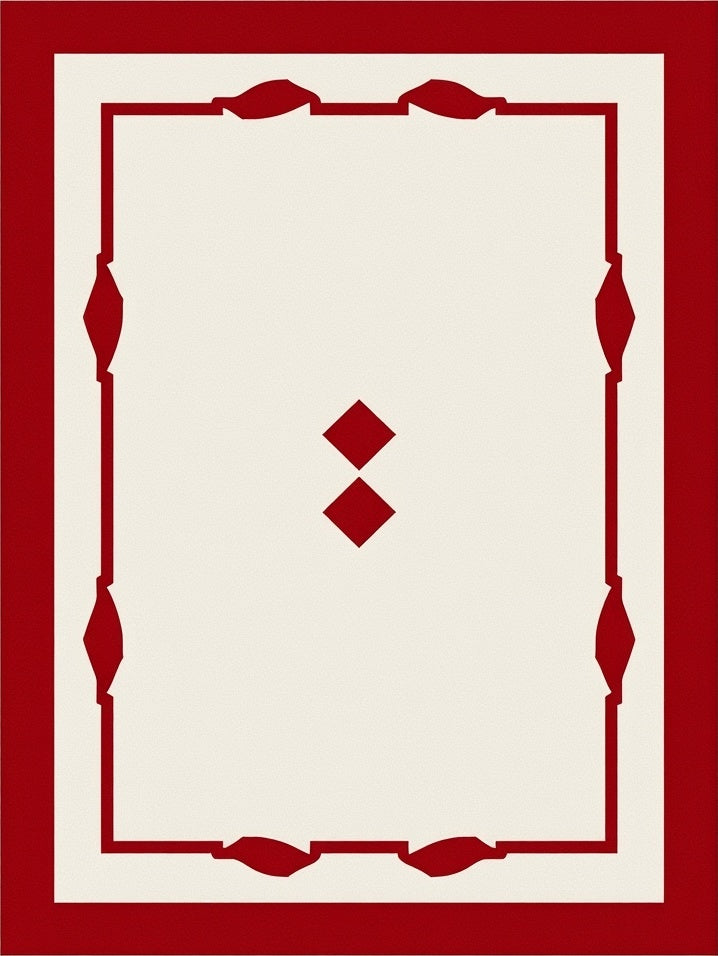 Classic Red Diamond Border Rug