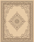 Elegant Floral Medallion Intricate Frame Rug