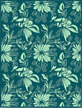 Teal Mint Floral Pattern Rug