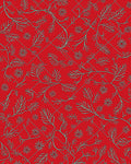 Red Vine Floral Pattern Rug