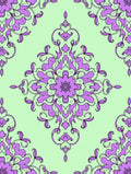 Light Green Lilac Mandala Pattern Rug