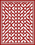 Intricate Red Geometric Lattice Pattern Rug