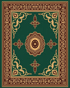 Ornate Floral Medallion Border Rug