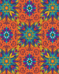 Vibrant Floral Mandala Pattern Rug