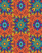 Vibrant Floral Mandala Pattern Rug