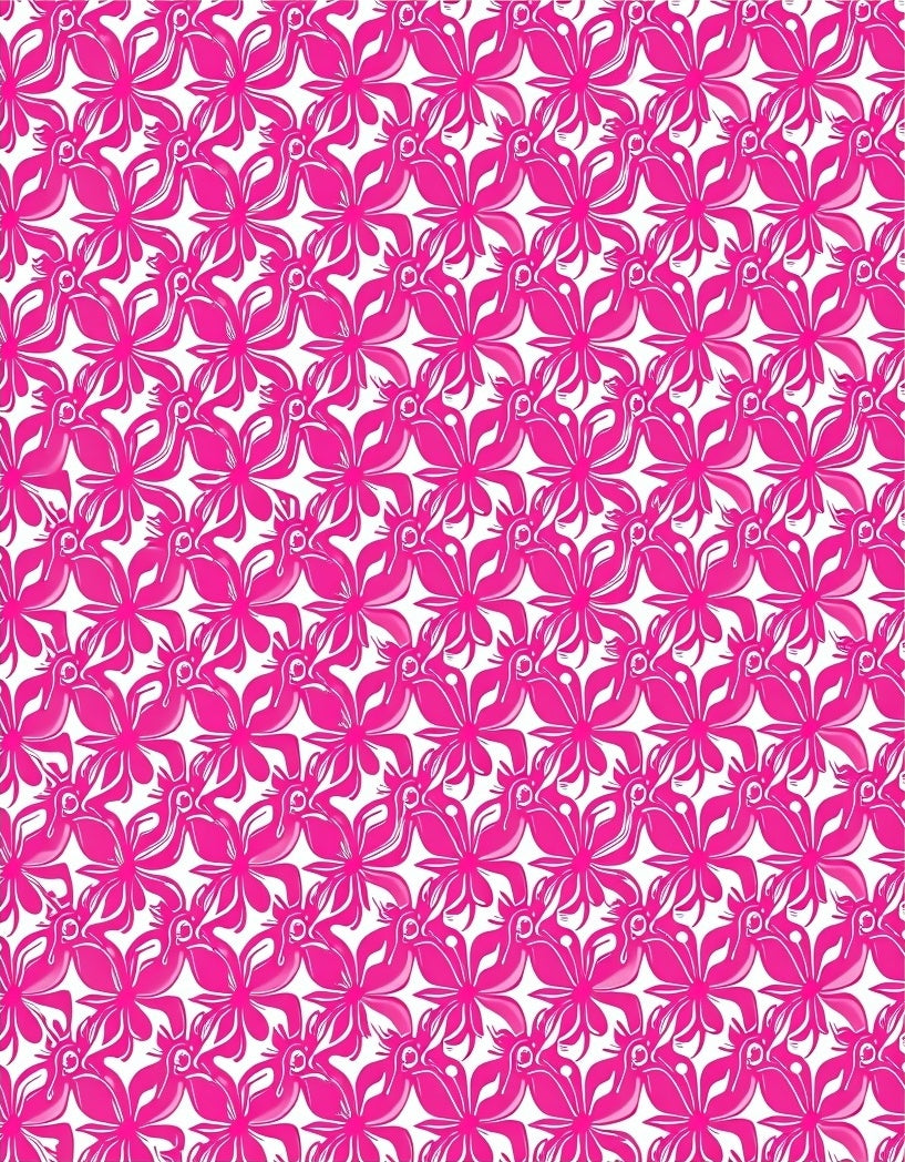 Pink Floral Inspired Repeating Pattern Rug