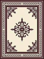 Ornate Floral Medallion Framed Design Rug