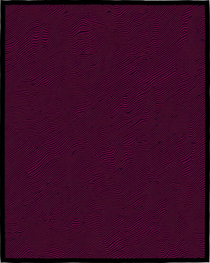 Wavy Pink Black Abstract Pattern Rug