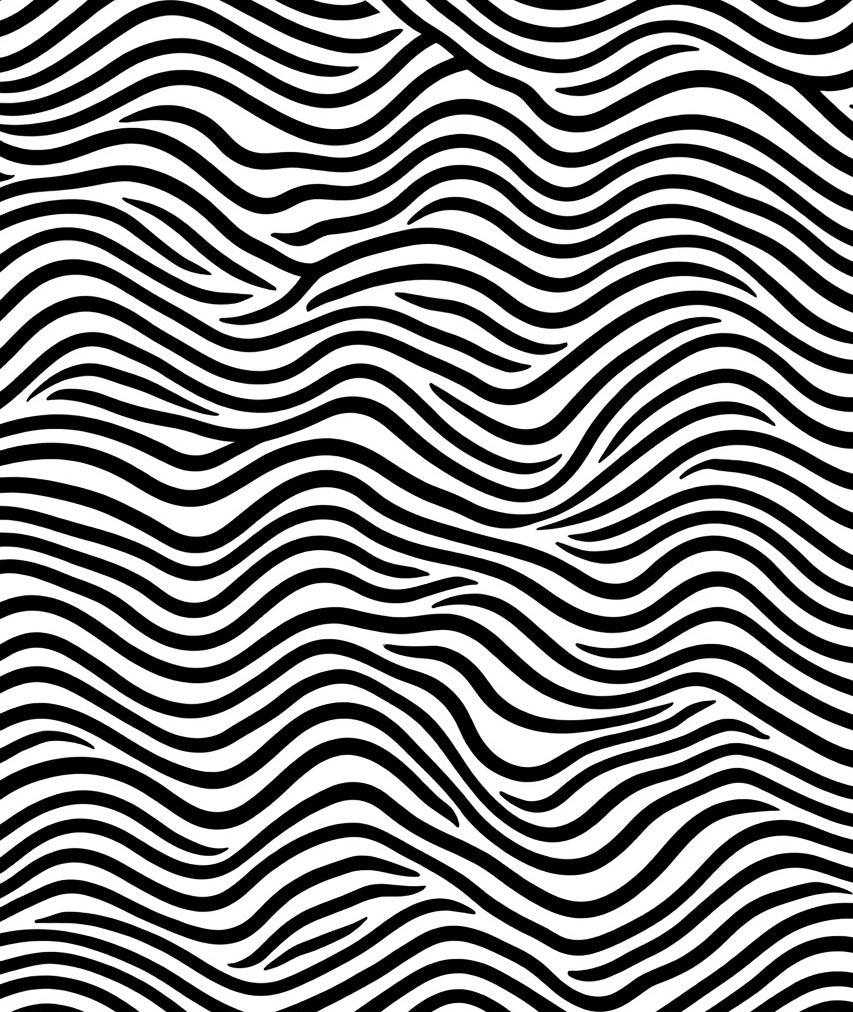 Bold Wavy Black White Stripes Rug