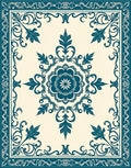 Dark Teal European Medallion Rug