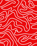 Bold Red Organic Flow Design Rug