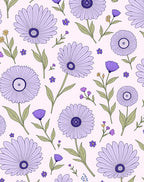 Lavender Daisy Meadow Pattern Rug