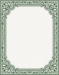 Ornate Green Floral Border Design Rug