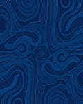 Deep Blue Swirl Marble Pattern Rug