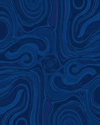 Deep Blue Swirl Marble Pattern Rug