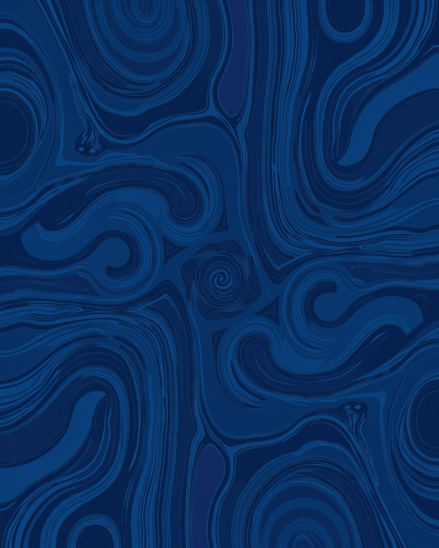 Deep Blue Swirl Marble Pattern Rug