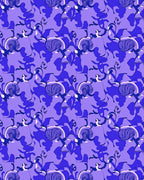 Abstract Floral Pattern in Cool Tones Rug