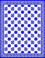 Classic Blue White Ornamental Pattern Rug