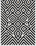 Geometric Black White Small Diamond Pattern Rug
