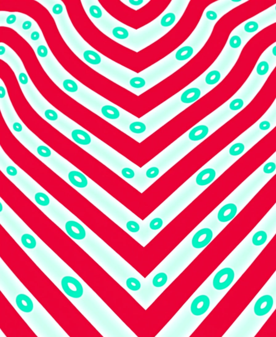 Crimson Mint Oval Stripes Rug