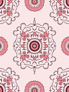 Pink Floral Mandala Pattern Rug