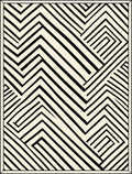 Abstract Black White Geometric Pattern Rug