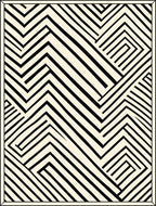 Abstract Black White Geometric Pattern Rug
