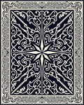 Intricate Black Ivory Ornamental Pattern Rug