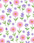 Pink And Purple Flower Pattern Rug