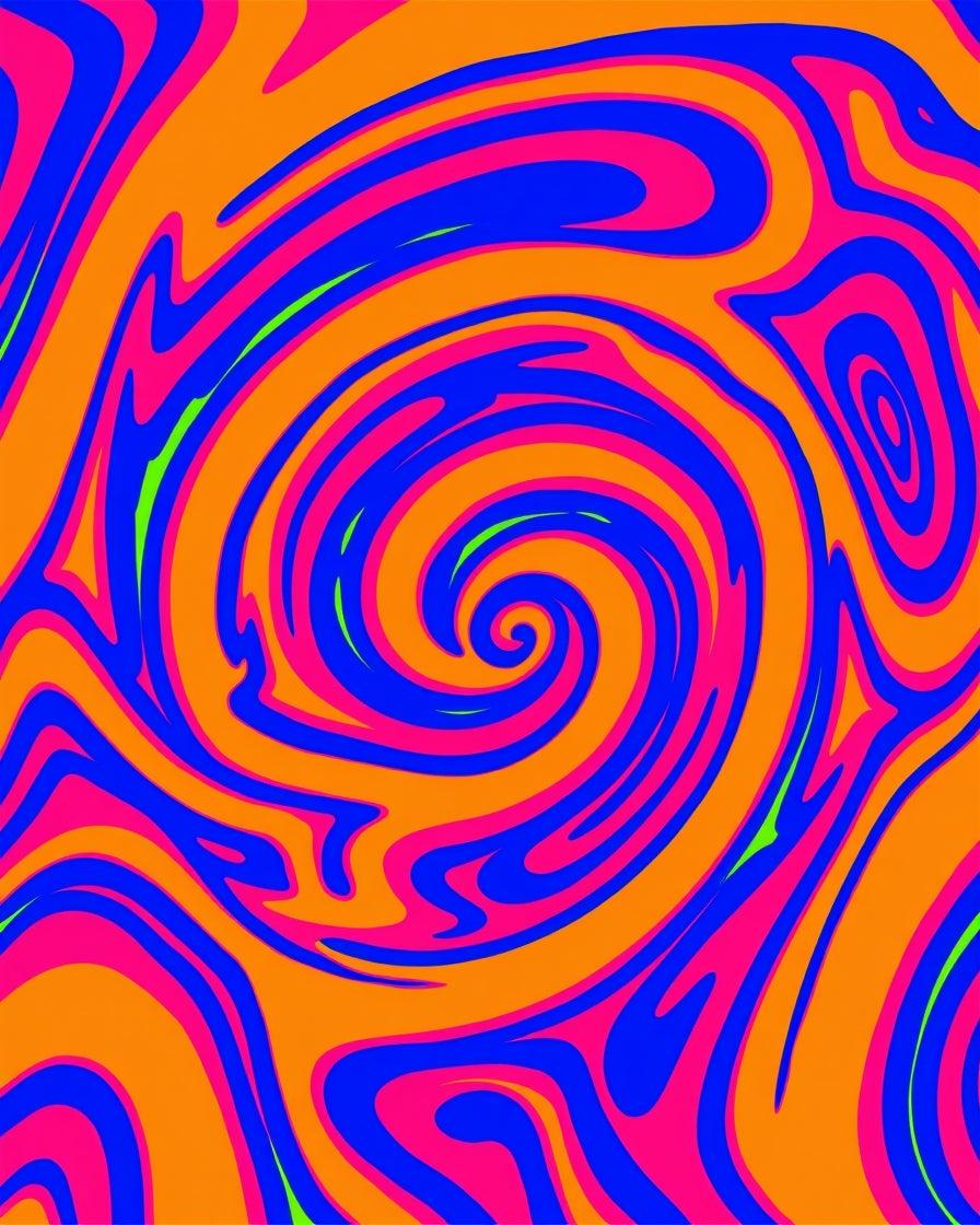 Vibrant Swirl Psychedelic Pattern Rug