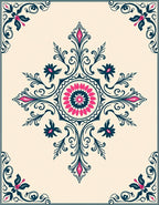 Intricate Floral Medallion Design Rug