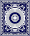 Classic Blue Sunburst Ornamental Rug