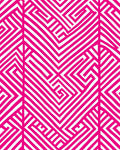 Vibrant Pink Geometric Maze Pattern Rug