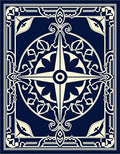 Classic Navy Compass Rose Design Rug
