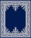 Elegant White Floral Border Rug