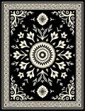 Classic Floral Symmetry Damask Pattern Rug