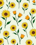 Sunny Yellow Floral Repeat Pattern Rug