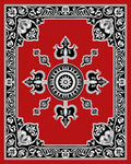 Bold Circular Floral Border Design Rug