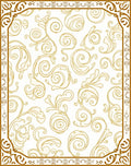 Golden Scrollwork Vine Pattern Rug