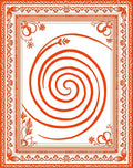 Bold Orange Swirl Scroll Pattern Rug