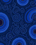 Deep Blue Swirl Agate Pattern Rug